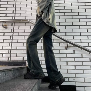 2023渐变牛仔裤男高街潮牌美式复古裤子垂感阔腿微喇裤RK1137-P41图片