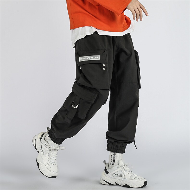 机能束脚裤男休闲九分裤多口袋宽松潮牌ins工装裤A436-6115，男装工装裤，电商A438