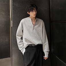 重磅设计感小众男秋季拉链宽松卫衣男A210A-WY06-P38，男装卫衣，电商A210A