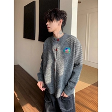 重磅北极绒绒刺绣开衫针织上衣MY0117-特批55，男装卫衣，星座313A(原308A-2)