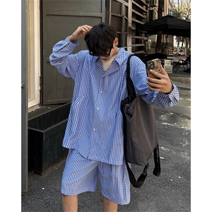 春夏连帽衬衫美式单外套夏季薄款连帽衬衫外套美式可整套搭配P58图片
