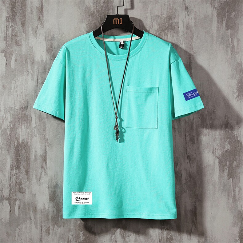 DX24062-P25大口袋百搭短袖t恤男大码半袖体恤上衣服,男装T恤,电商A040A