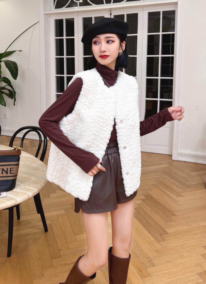 皮毛一体背心，女装背心吊带，千禧宏运