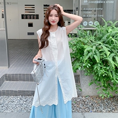文艺风刺绣背心连衣裙套装女2025夏季新款韩系宽松阔腿裙裤两件套，女装套装/套裙，2C169