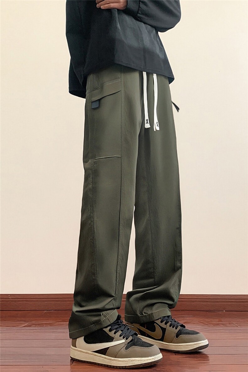 休闲宽松直筒秋季速干休闲裤K072模特地板锦纶(S-3XL)TP22,男装休闲裤,电商A088