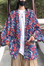 24夏季大码新中式防晒服道袍男女开衫道袍披风汉服外套F20/P40，男装防晒衣，钱塘713