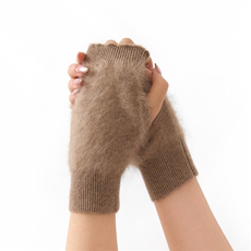 秋冬新款纯色针织半指手套时尚简约百搭，手套，诚赞羊绒