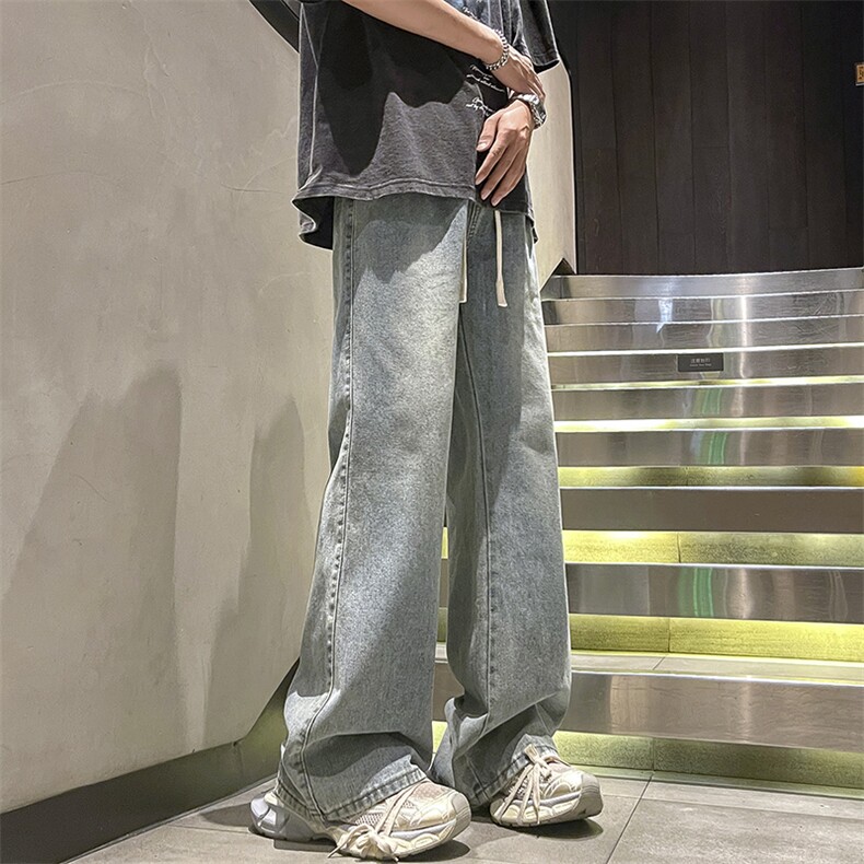 美式复古牛仔男夏休闲潮牌美式高街长裤微喇裤2513p48,男装休闲裤,电商D315