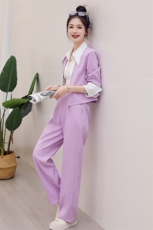 现货套装2023年春装新款百搭时尚大方个性气质显瘦拼接两件套，女装套装/套裙，丽美静依