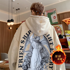 直播品质500克重磅潮牌美式做旧炒雪花水洗加绒卫衣H508JR特P65，男装卫衣，电商A486