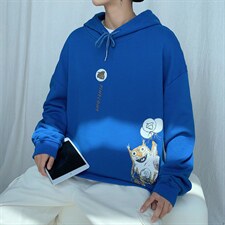 ！21春季新款男士潮流印花连帽卫衣学生大码宽松外套WY308P38，男装卫衣，电商B220