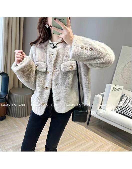 现货，水貂绒皮毛一体外套，其它，淳沐