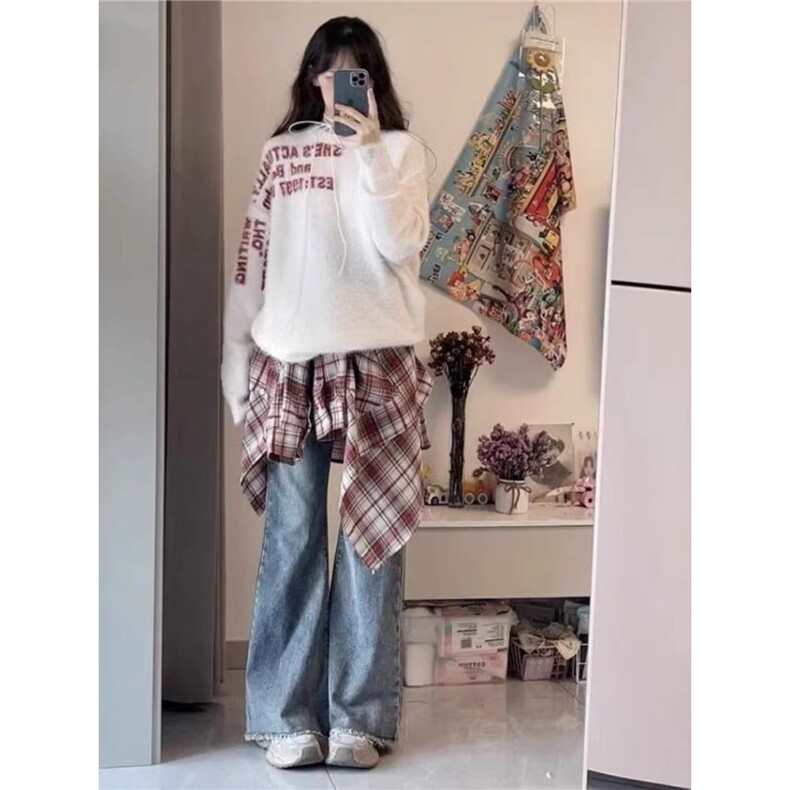 美式复古潮牌斜领露肩无帽卫衣女春秋oversize宽松慵懒薄款外套,女装短外套,星座506A