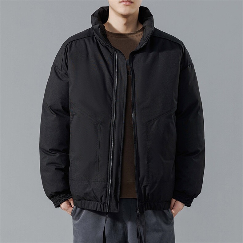 现货冬季美式休闲加厚雪山外套夹克立领纯色三防户外工装棉服,男装夹克,电商A443