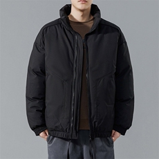 现货冬季美式休闲加厚雪山外套夹克立领纯色三防户外工装棉服，男装夹克，电商A443