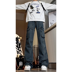 高品质B221美式ins高街暗黑宽松工装牛仔裤LK24341-P70控98，男装牛仔裤，电商B221
