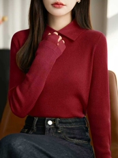 2025年秋季时尚百搭通勤简约休闲羊毛衫，女装羊毛衫，暖圣羊羊绒