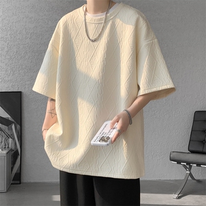 ！2025夏季新款男士提花短袖T恤潮牌情侣半袖TT243特P25图片