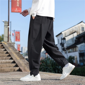 K47P90风冬季保暖加绒加厚小脚宽松休闲男士拉链门襟休闲裤图片