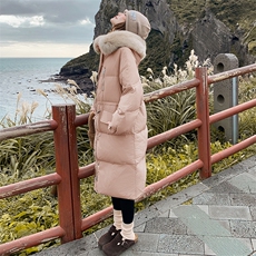 大量真毛领时尚冬季新款宽松休闲白鸭绒耗子毛领羽绒服外套，女装羽绒服，2B114