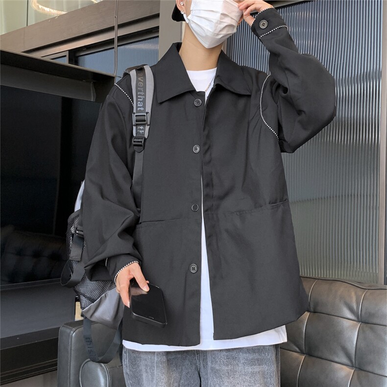 夹克男士韩版潮流高街帅气宽松百搭2024秋冬新款ins外套W6160-P55图片