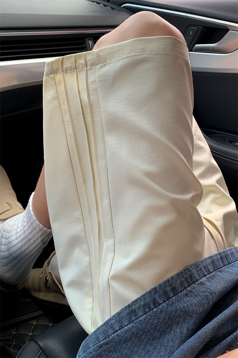 特批P20无差价2025夏季美式复古褶皱设计宽松五分短裤男DK5842,男装牛仔裤,电商A001
