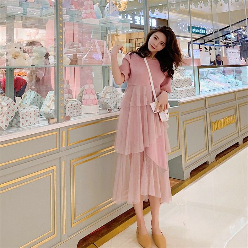 法式粉色吊带蛋糕裙女2025夏季新款温柔风甜美显瘦初恋背带连衣裙,女装连衣裙,惟卡贝娜