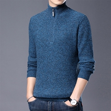 CM12029钱塘2020-2商务休闲半高领冬季厚款中年男士羊毛衫P185，男装针织衫/毛衣，钱塘207-2