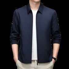 2023春秋季新款男士翻领夹克中年休闲外套商务爸爸装上衣服，男装夹克，电商B212（原钱塘6029）