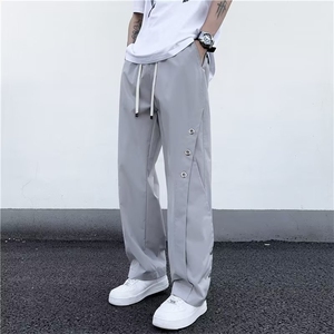 休闲裤男韩版潮流高街帅气个性2024夏季新款ins宽松长裤K4074-P39图片