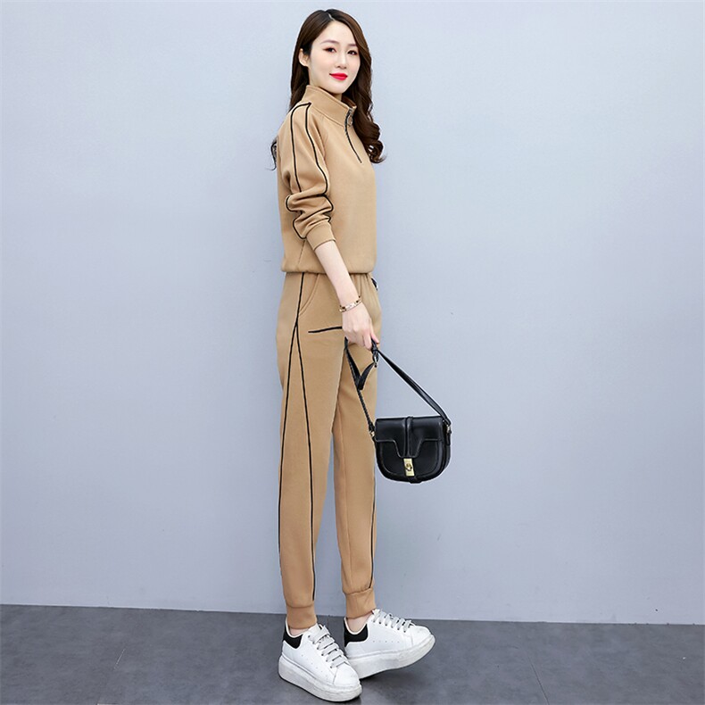 加绒加厚休闲运动服套装2025年秋冬新款女装高级感两件套卫衣套装,女装套装/套裙,梦依杭