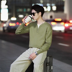 老钱风复古假两件设计毛衣针织打底衫高品质线衣8853-特P78控108，男装T恤，电商D327