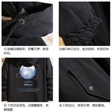 JK41241-P85纯棉连帽夹克男士大码工装夹克男砖墙，男装夹克，电商A040A