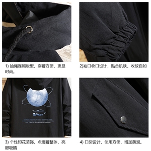 JK41241-P85  纯棉连帽夹克男士大码工装夹克男 砖墙图片