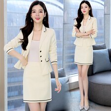 现货2023秋季时尚简约大方气质优雅收腰显瘦休闲修身潮流两件套，女装套装/套裙，三木叶子