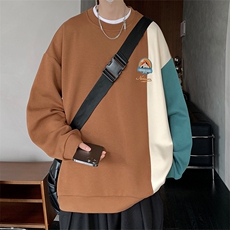 2023春季简约拼接日系轻奢刺绣卫衣男MY02392-P58，男装卫衣，星座308B-1