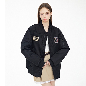 现货 三色秋冬季潮牌夹克棉衣棒球服 欧美街头飞行员外套情侣装图片