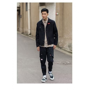 1506-1/JX061/P45牛仔外套男潮牌工装夹克干活耐磨脏劳保工作服图片