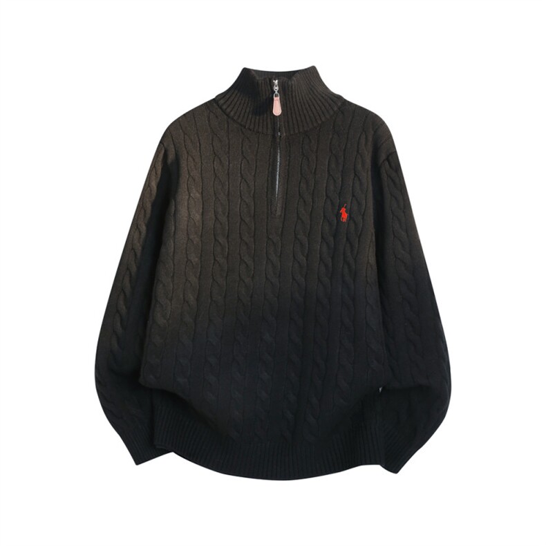 8503刺绣-特P58季时尚半高领毛衣套头衫男针织衫纯色立领麻花外套，男装针织衫/毛衣，电商D310B