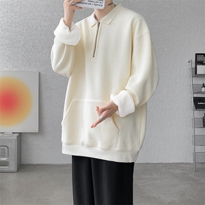 黑色针织开衫外套男慵懒高级感情侣装拉链毛衣春秋季oversize夹克图片