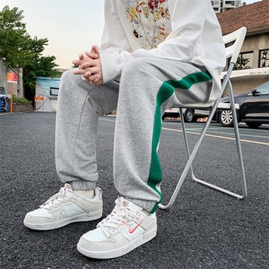 K3177-P48秋季大码潮流宽松中性男女情侣侧边织带休闲百搭卫裤图片