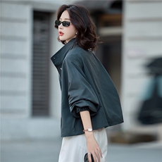 松弛感宽松休闲立领短外套女2025秋季新款百搭小个子洋气夹克上衣，女装短外套，米莱