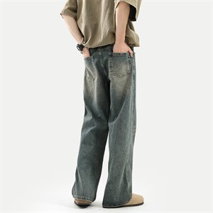 C315-G3011现货高质量重工洗水猫须马骝牛仔裤(P65限89)4，男装牛仔裤，电商C315