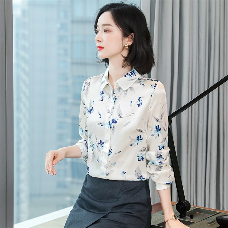 重磅大牌气质红色真丝衬衫女长袖2025新款时尚洋气杭州桑蚕丝上衣,女装衬衫,阿舍尔精品