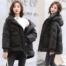 羽绒服女2021冬季时尚盘扣设计感小众短款大码宽松，女装羽绒服，笃写