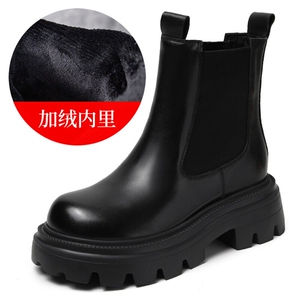 X4742-298复古头层牛皮英伦马丁靴女秋季新款厚底烟筒切尔西短靴图片