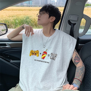 可48小时发货支持抖音得物来样二开240克重磅美式纯棉背心无袖t恤图片