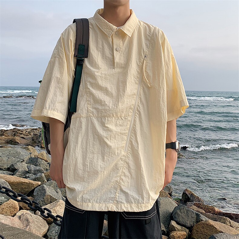 夏季潮流休闲衬衣宽松大码短袖衬衫A161-1704-P40,男装衬衫,电商A161