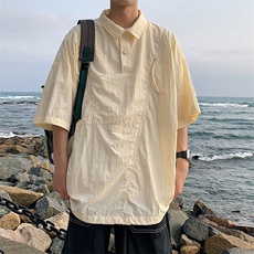夏季潮流休闲衬衣宽松大码短袖衬衫A161-1704-P40，男装衬衫，电商A161