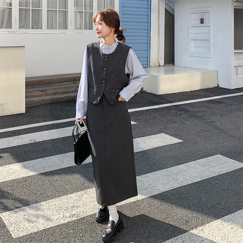 已做货25春【新品】韩系气质木耳边衬衫三件套S008-P205-K269,女装套装/套裙,2C305